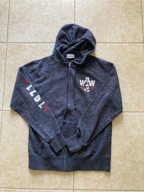 Disney Navy Heather Zip Hoodie with Logo